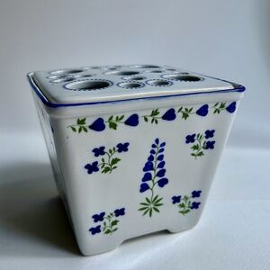 Vintage Andrea for Sadek "Blue Lupine" Porcelain Flower Brick